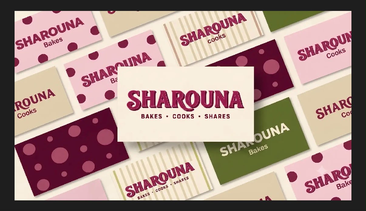 Identidad visual colorida de Sharouna